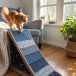 diy cat scratchers Upcycled denim scratching ramp