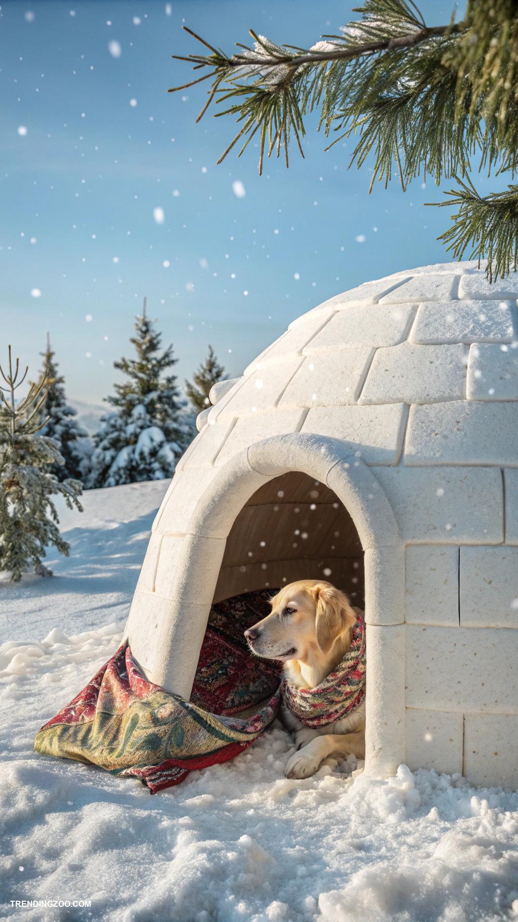 diy dog house Cozy igloo made from insulation foam