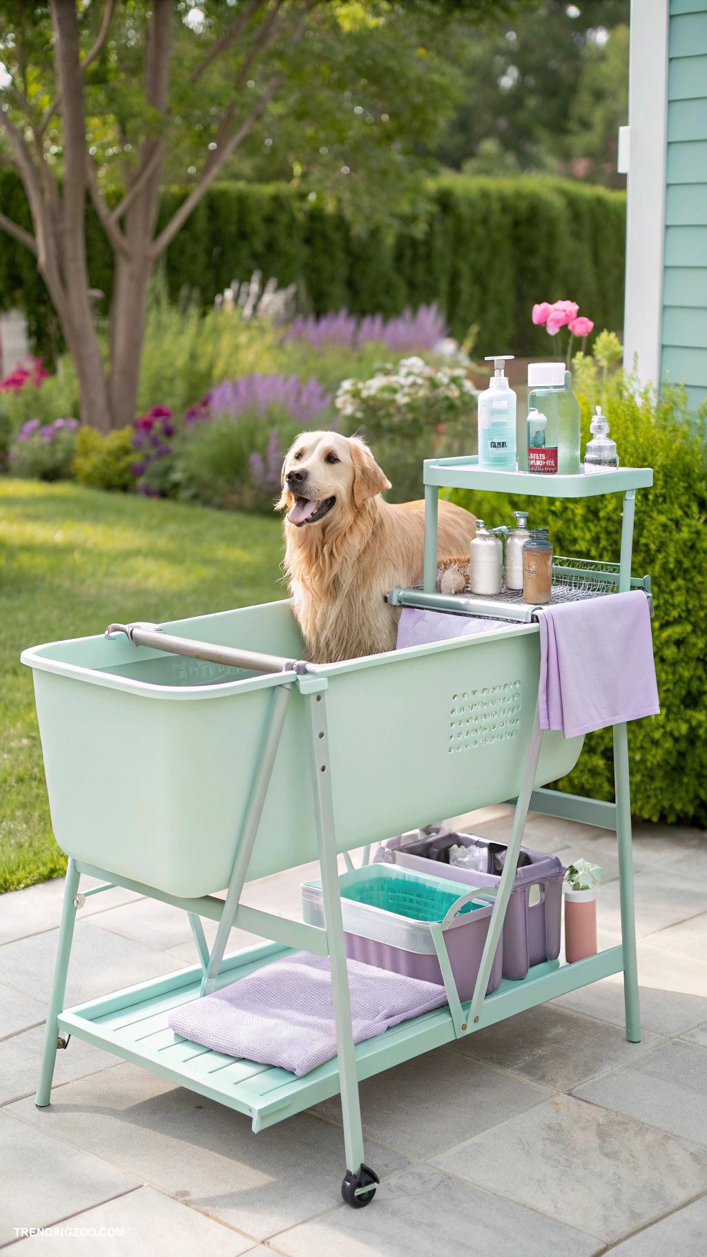 dog bathing station ideas Foldable bathing station for compact storage