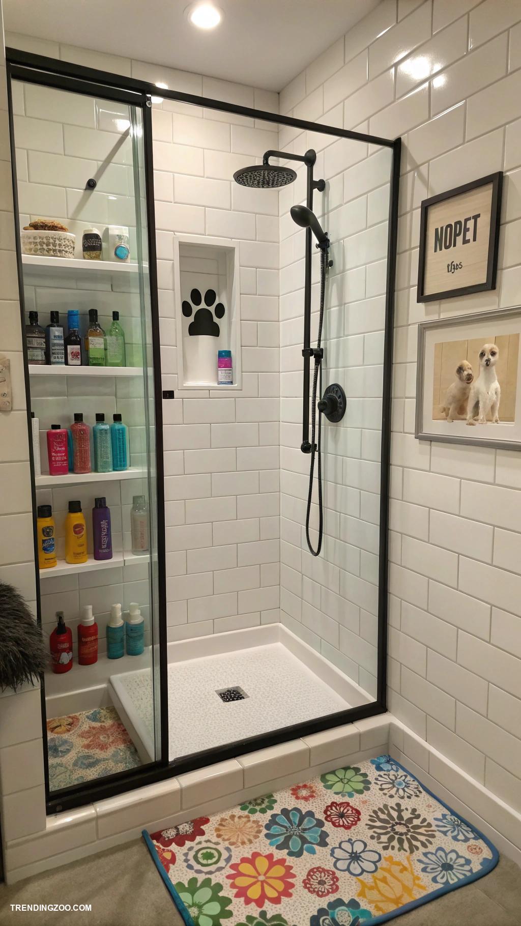 dog bathing station ideas Indoor shower stall with adjustable height nozzle