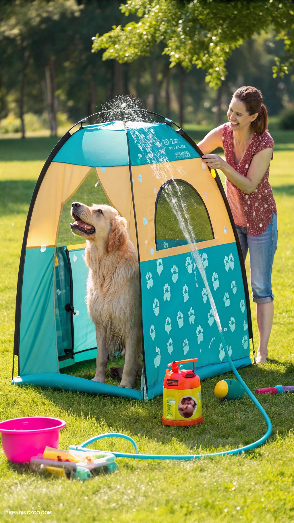 dog bathing station ideas Portable shower tent for on the go pups