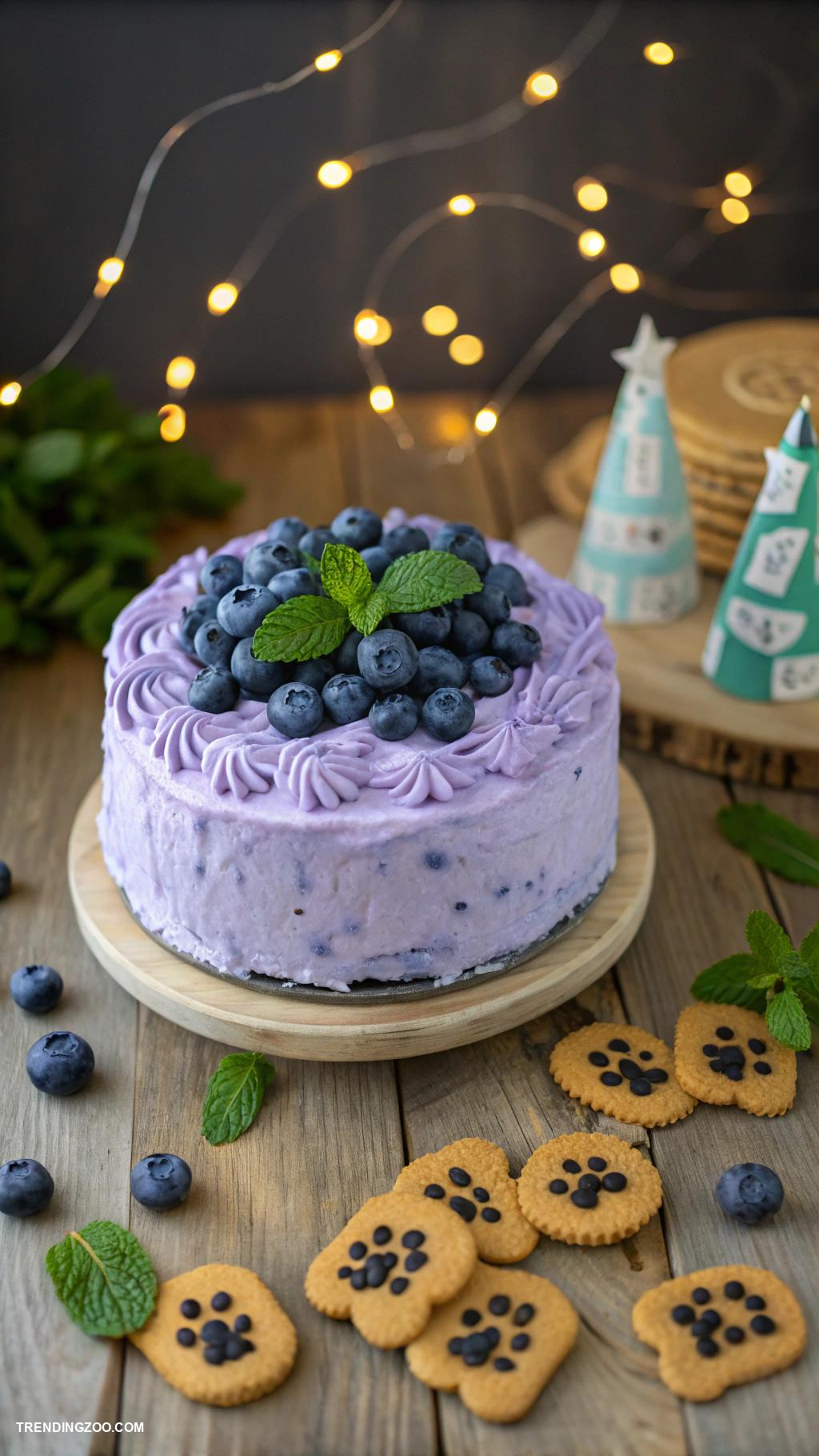 dog cake recipes Blueberry Yogurt Frosted Dog Cake