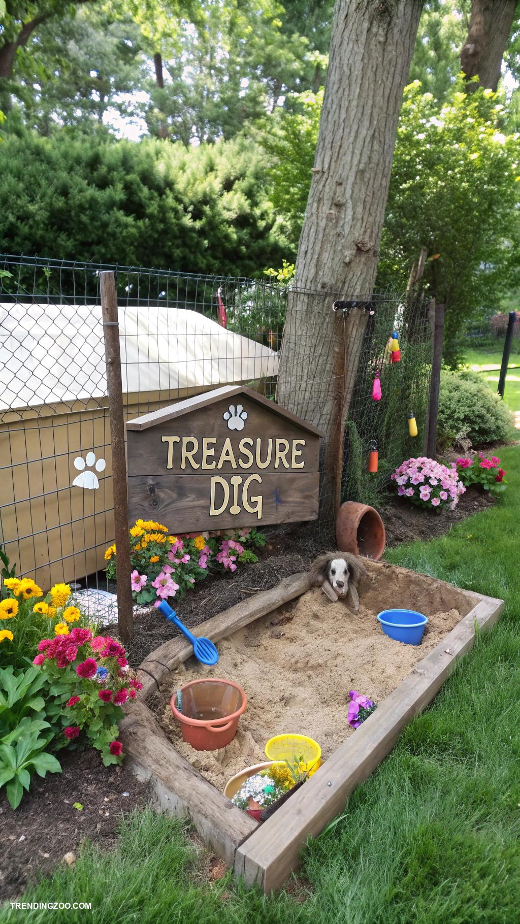 dog digging area Excavation station with hidden treasures