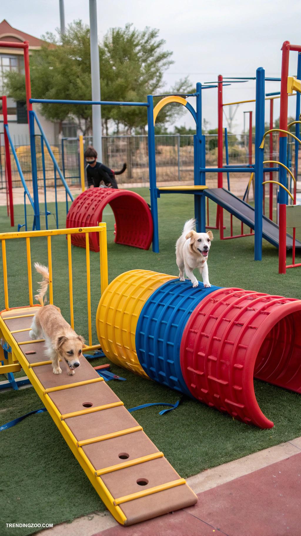 dog playground ideas Obstacle course with climbing structures