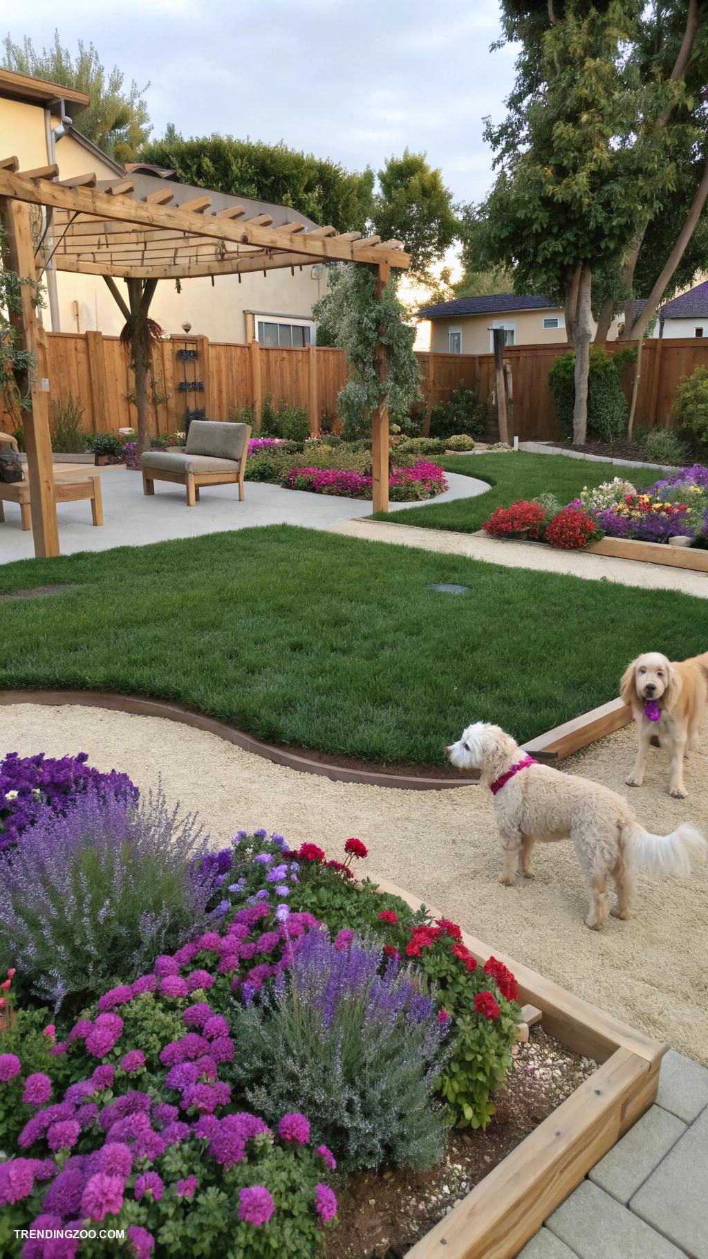 dog playground ideas Sensory garden with diverse plant textures