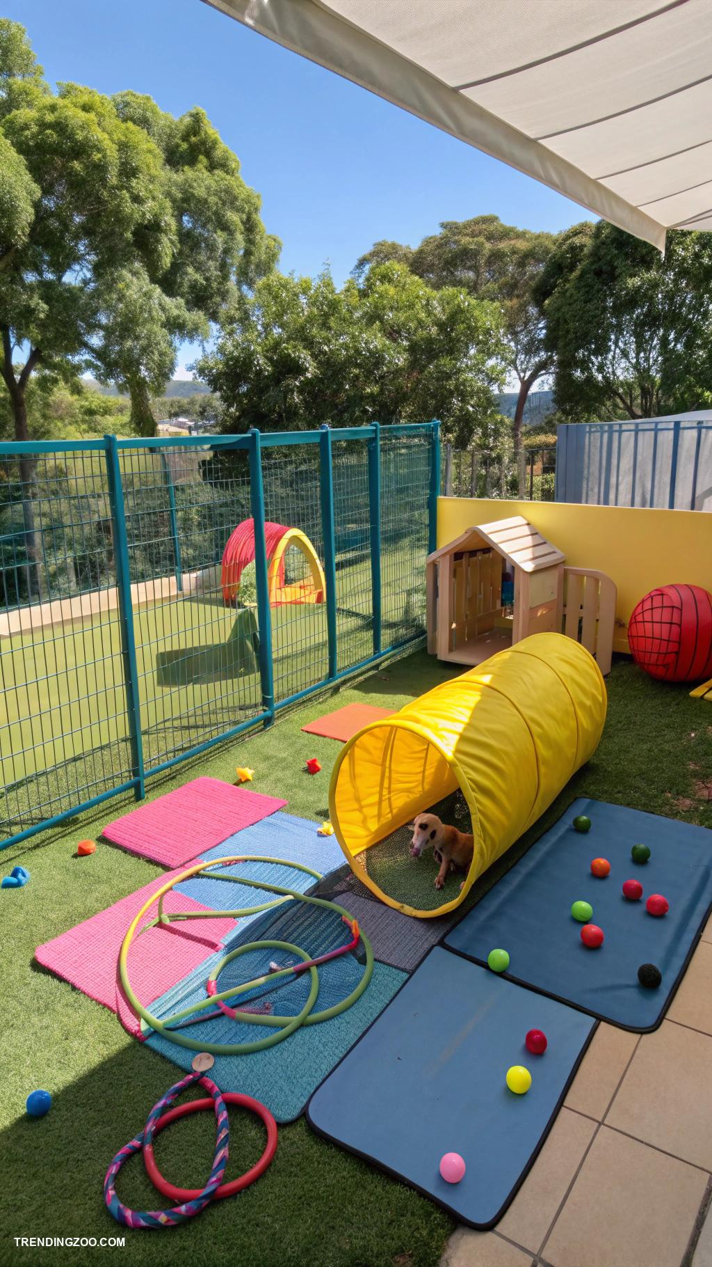 dog playground ideas Small dog play area with safe barriers