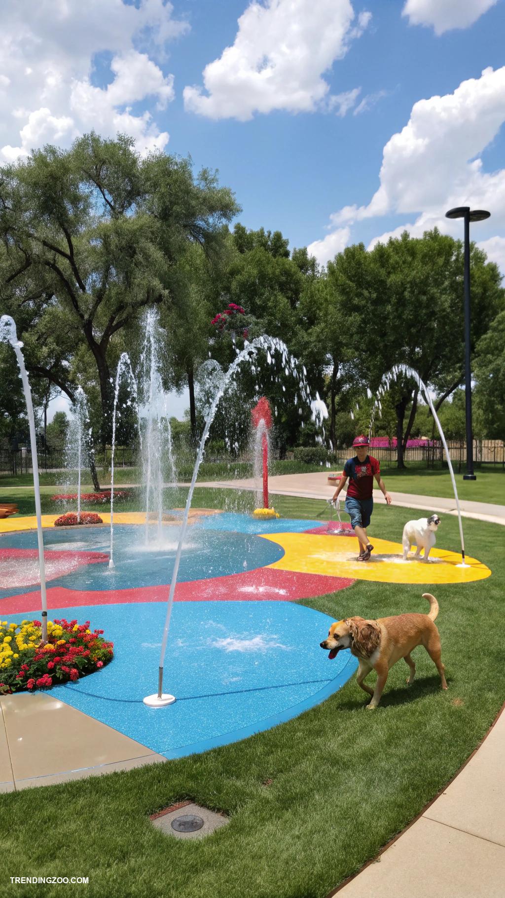 dog playground ideas Splash pad for refreshing summer fun