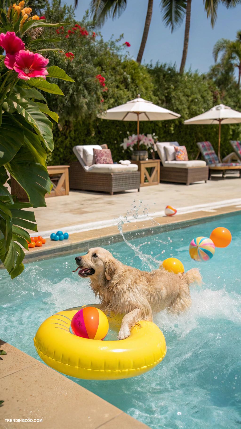 dog pool ideas Beach themed pool party with sand