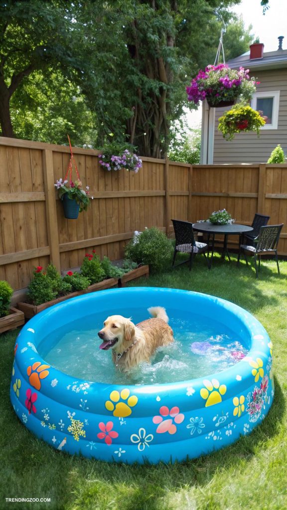 dog pool ideas DIY inflatable pool for backyard fun