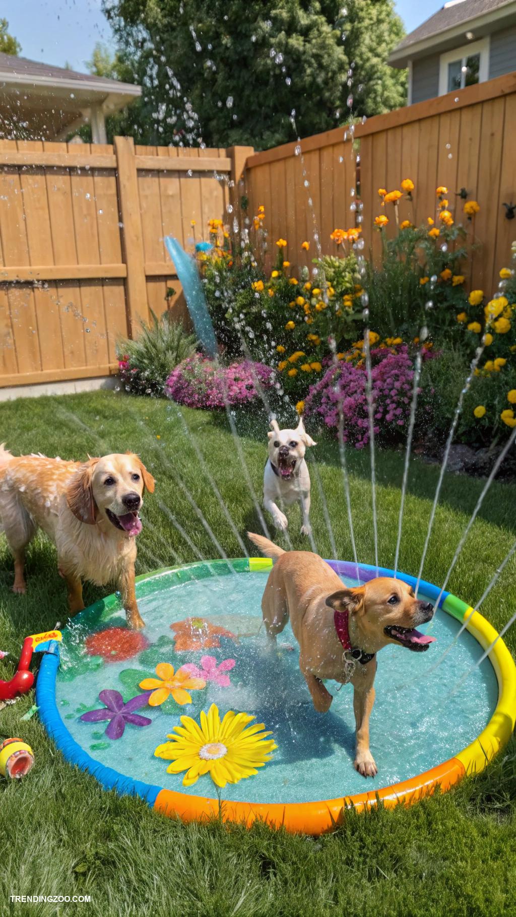 dog pool ideas Doggy splash pad with sprinklers