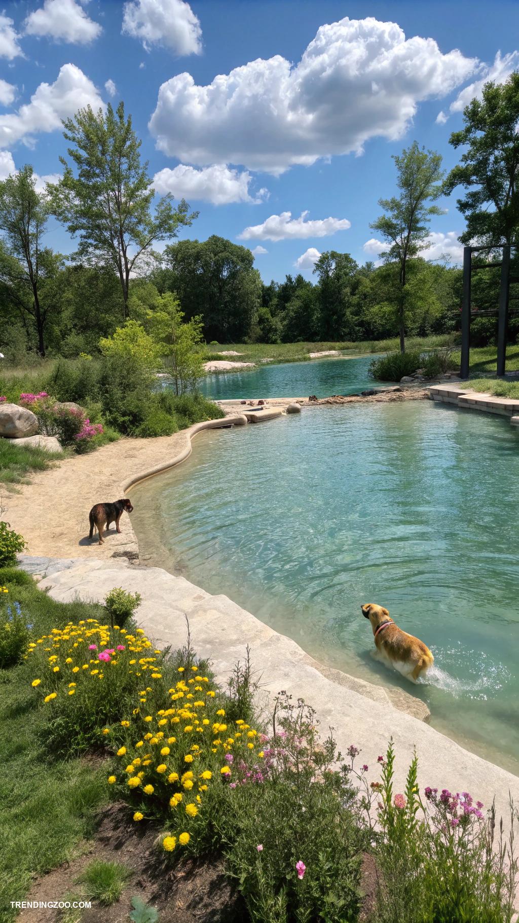 dog pool ideas Natural pond for swimming and exploring