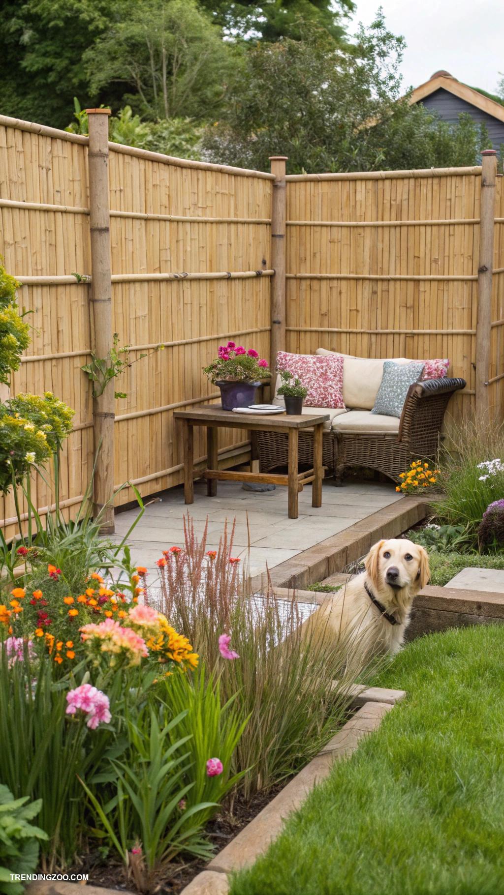 dog proof garden ideas Bamboo fencing for discreet barriers