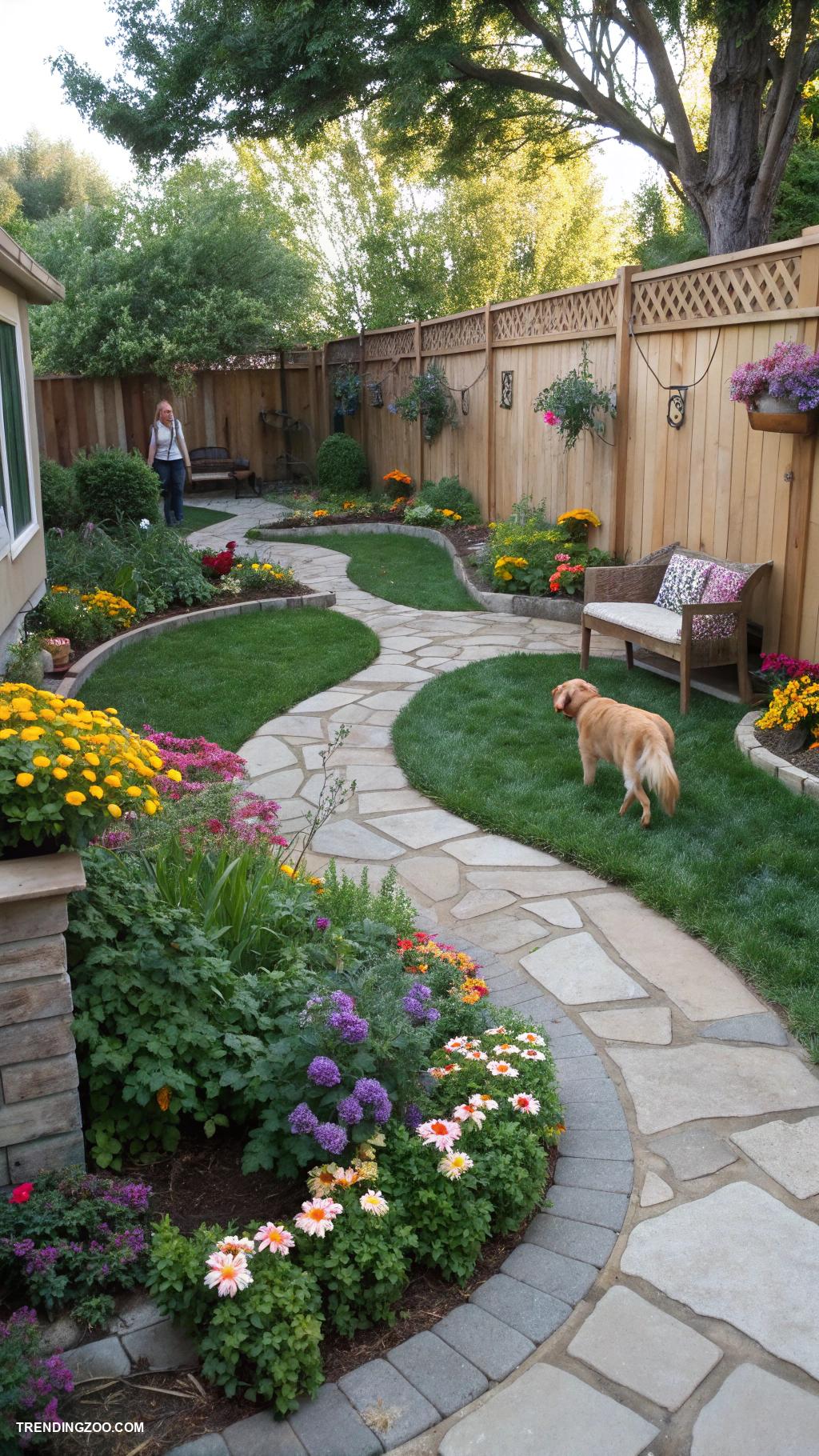 dog proof garden ideas Decorative stone paths instead of grass