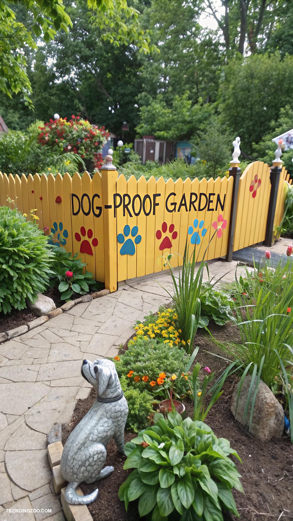 dog proof garden ideas Garden art to deter curious pets