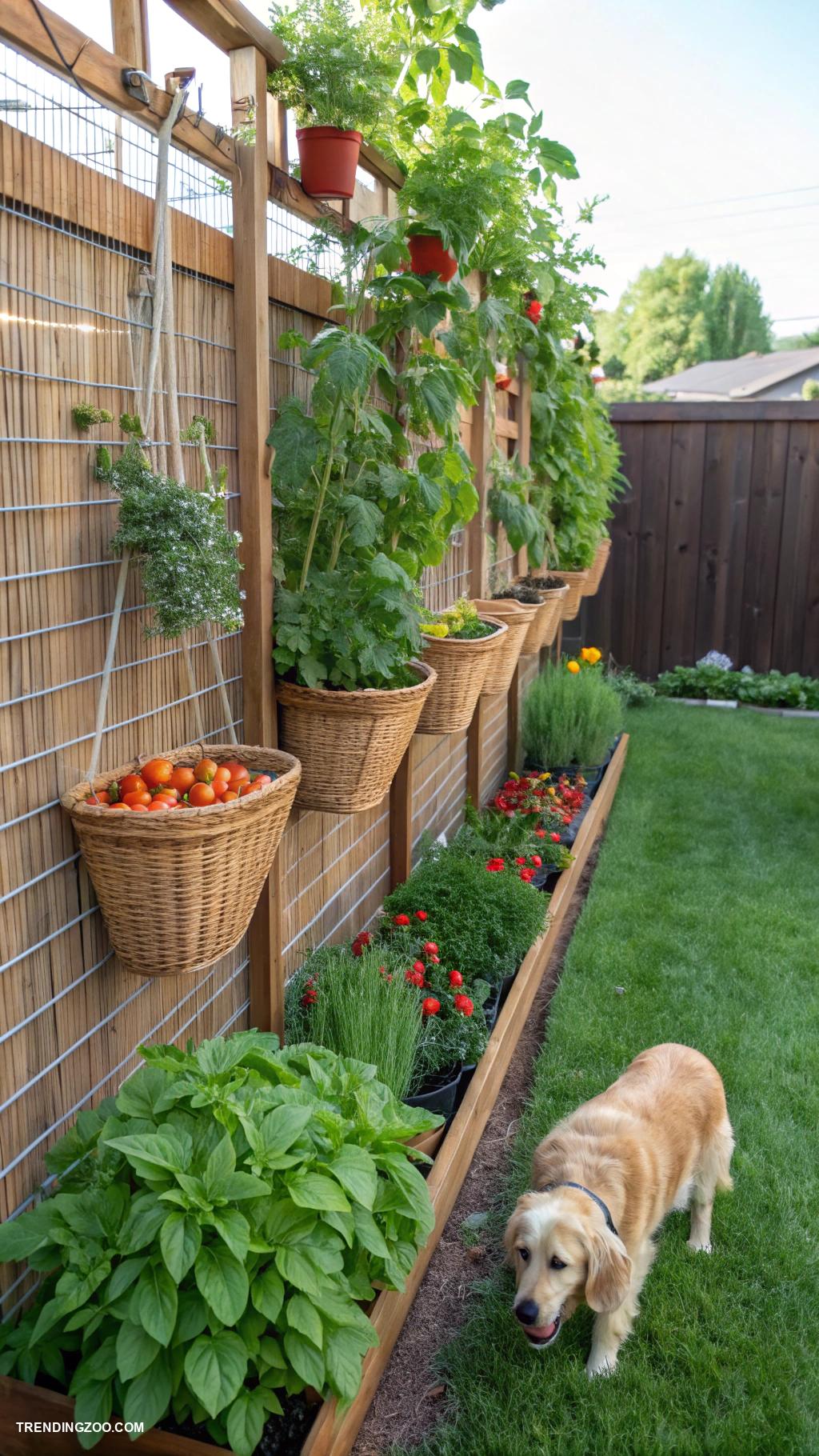 dog proof garden ideas Veggies grown in hanging containers