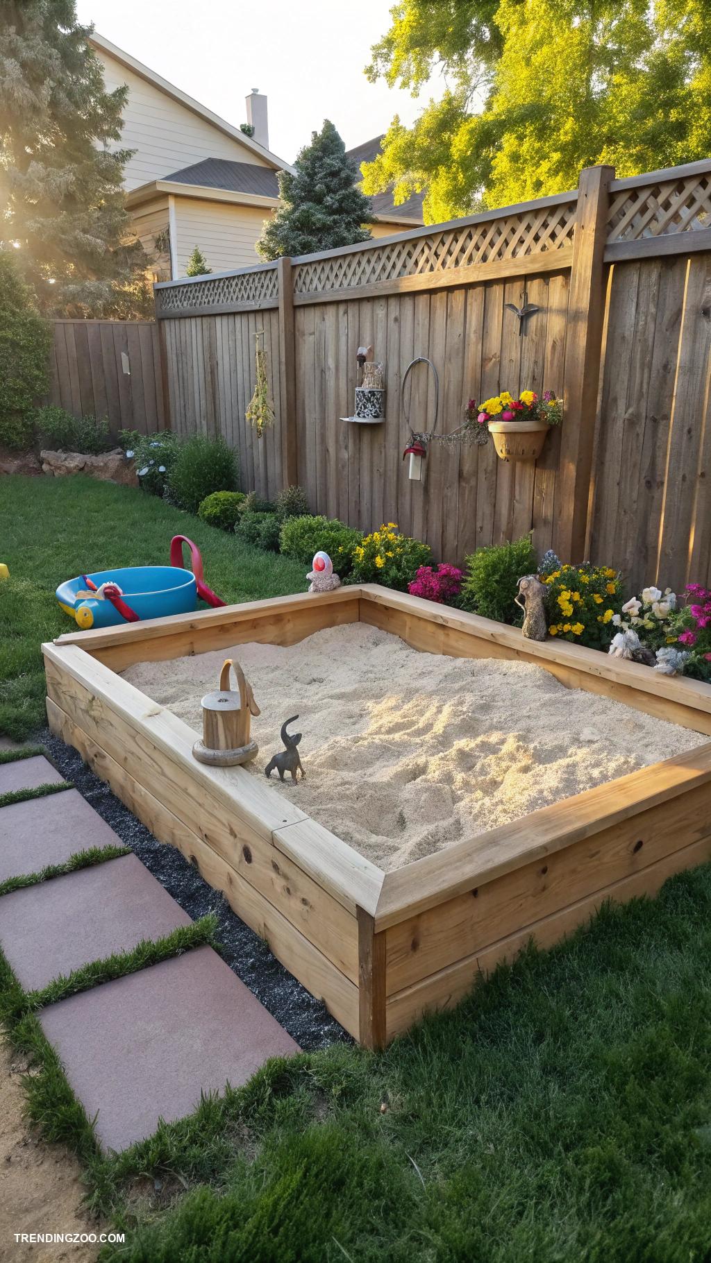 dog yard landscaping Sandboxes for playful digging activities