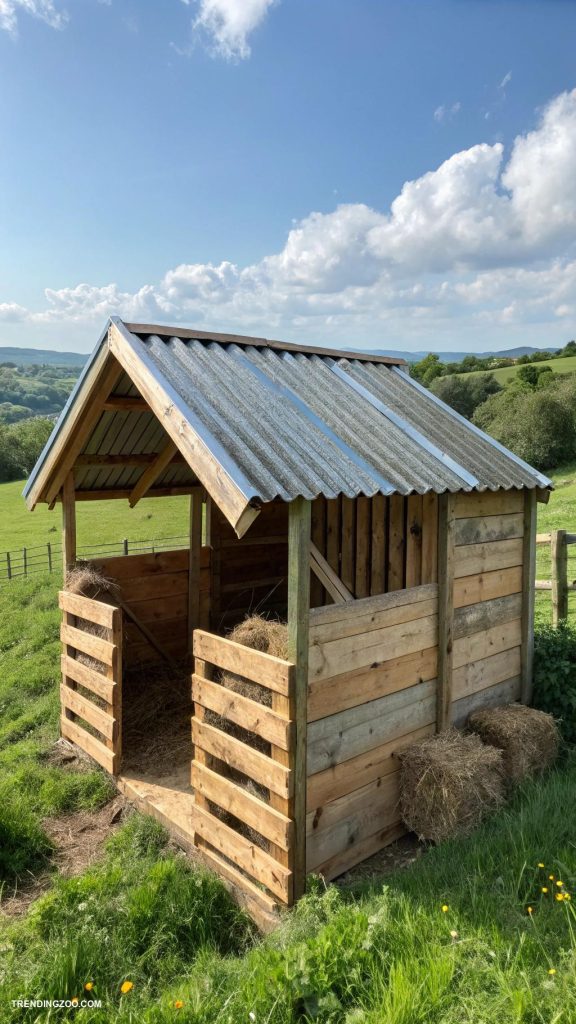 horse shelter ideas DIY pallet horse shelter with roof
