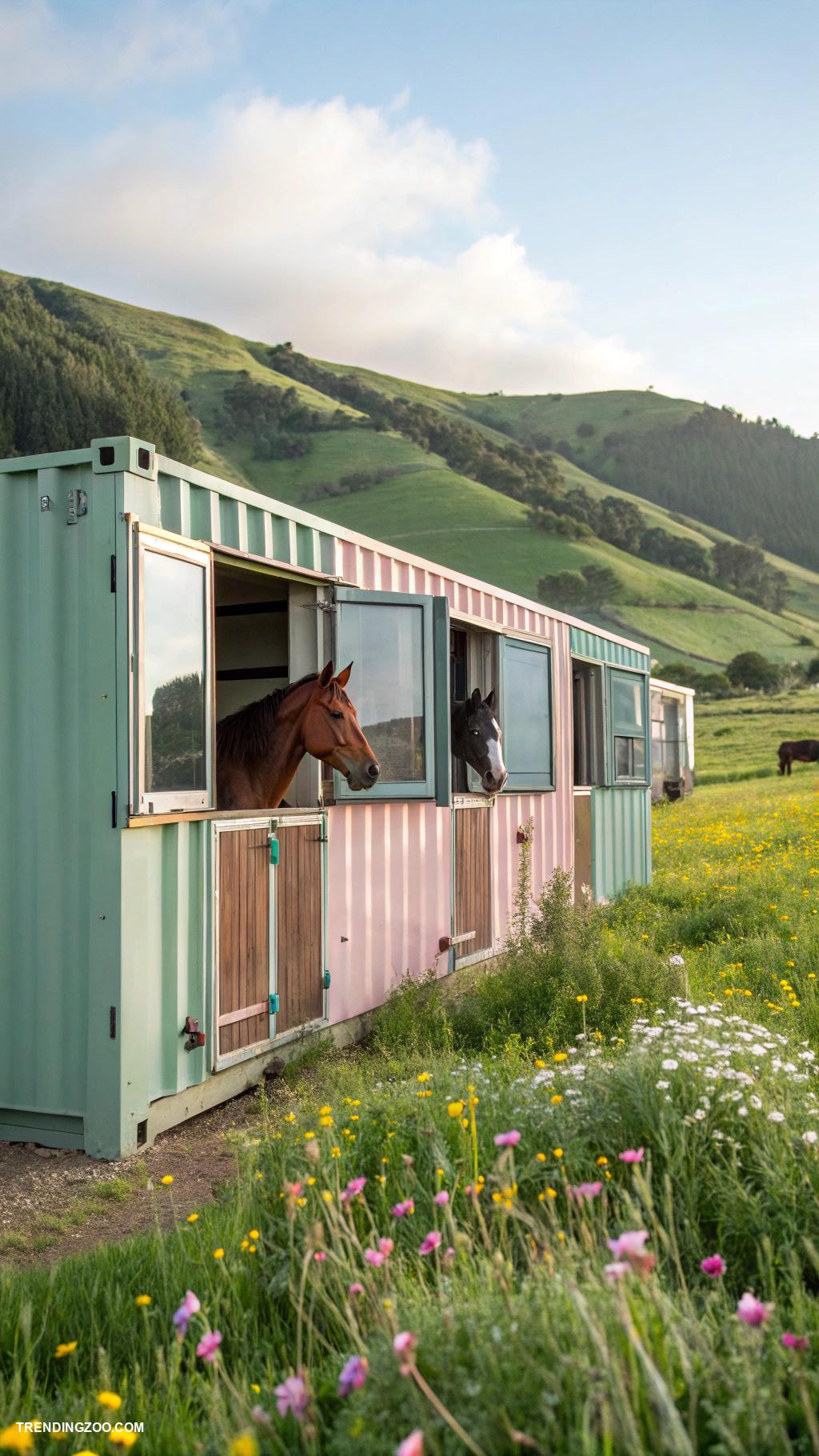 horse shelter ideas Recycled shipping container horse stable