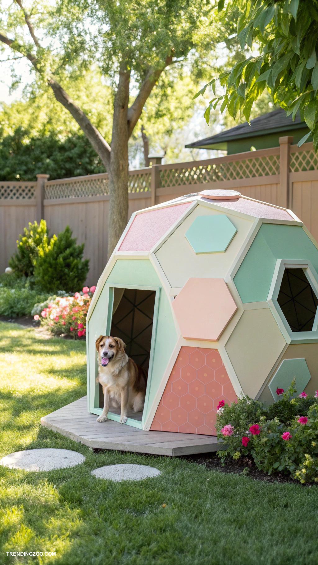 modern dog house designs Modern geometric structure with hexagon shapes