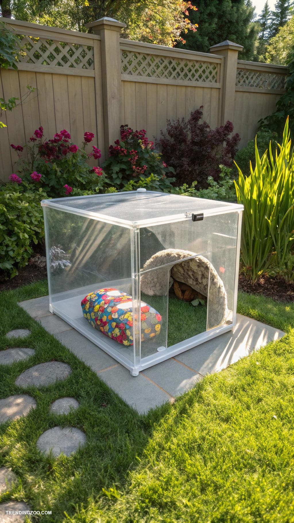 modern dog house designs Transparent acrylic cube for light access