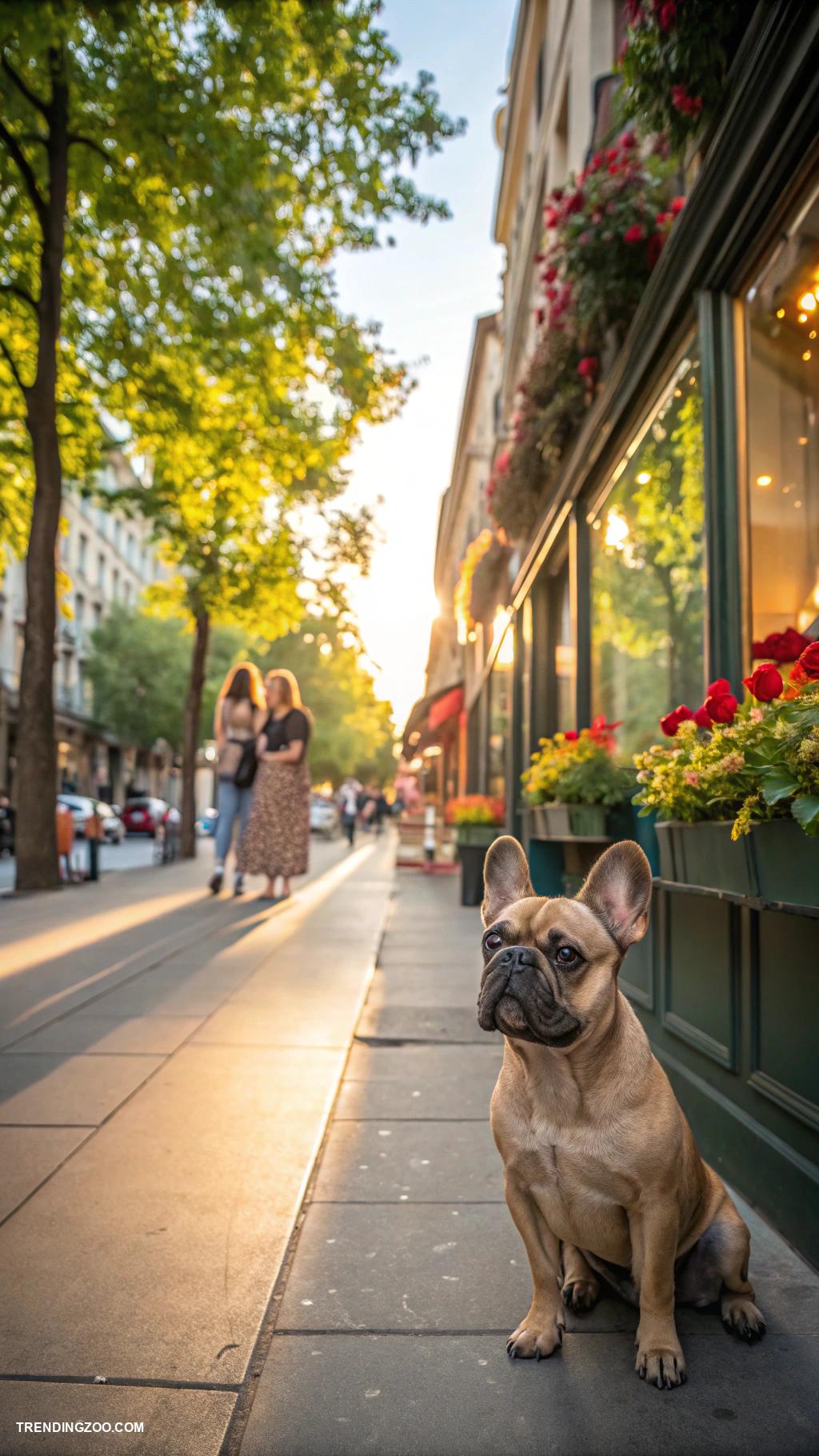 popular dog breeds Charming French Bulldog in urban settings