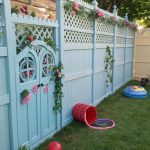 side yard dog run ideas Garden fence with interactive toys
