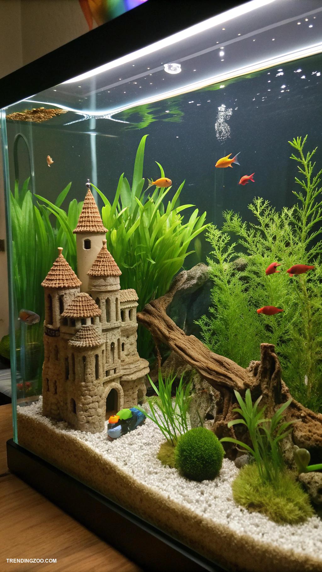 aquarium ideas Aquascape with miniature LEGO structures