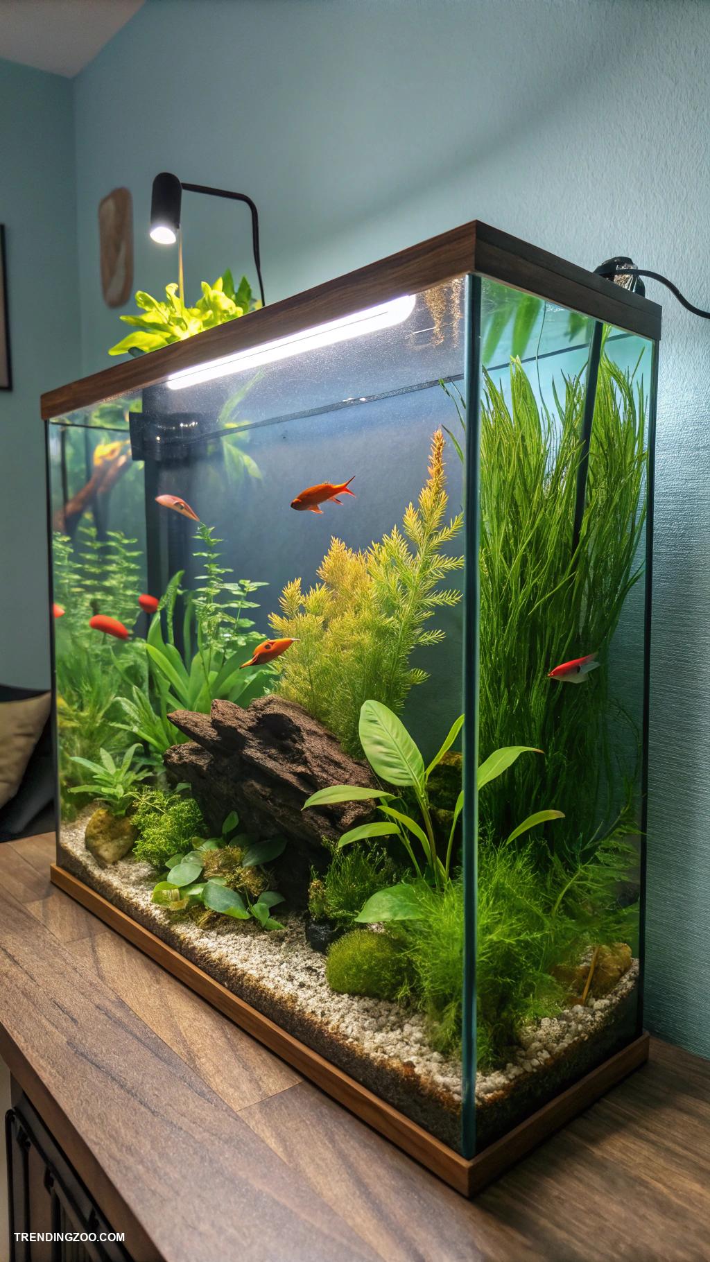 aquarium ideas DIY ecosystem with live plants and fish