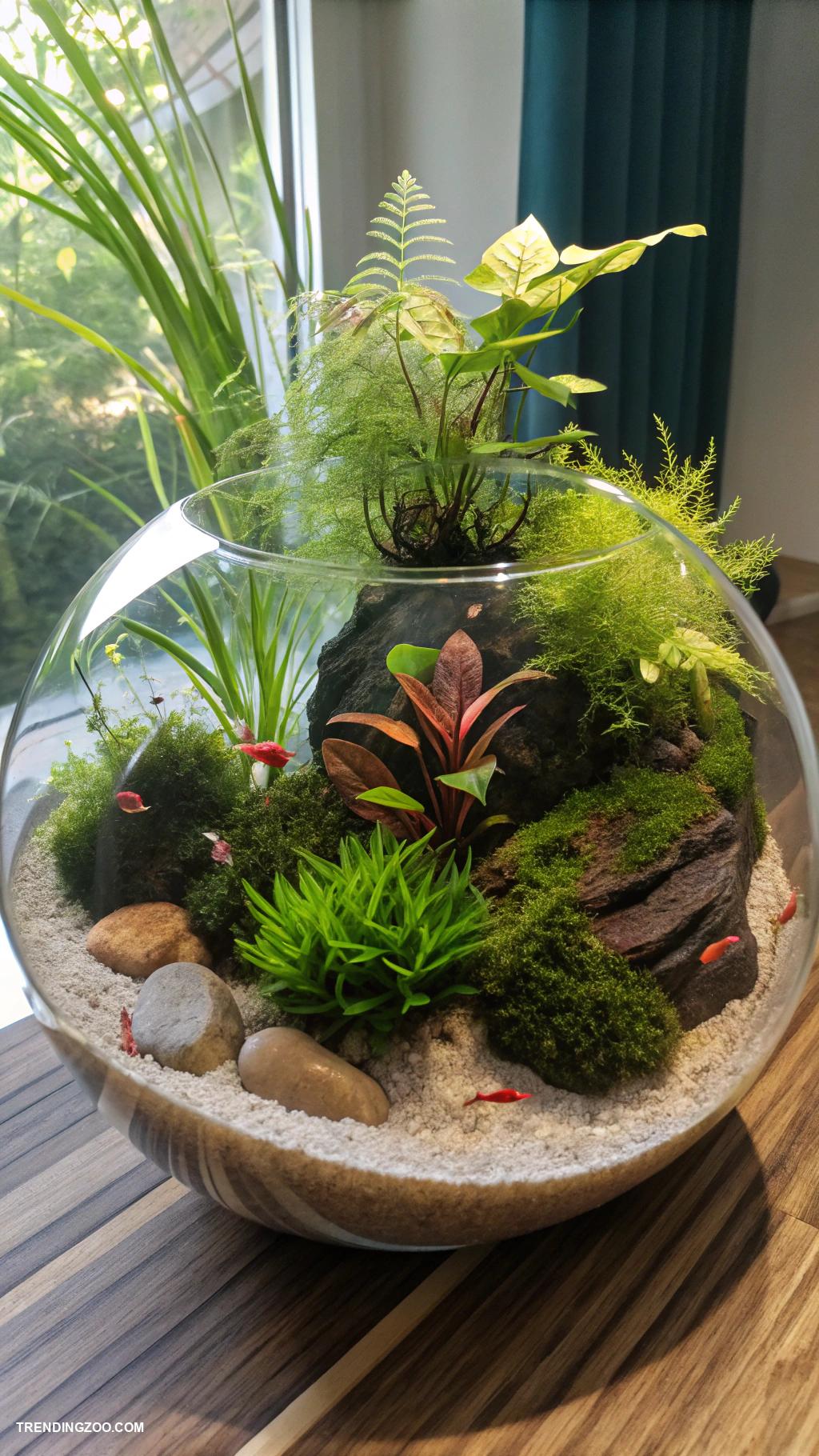 aquarium ideas Underwater themed terrarium with aquatic plants