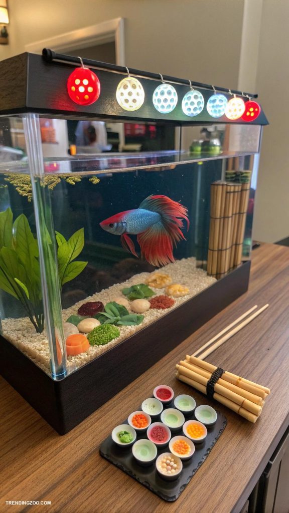 betta fish tank ideas Betta sushi bar decoration theme