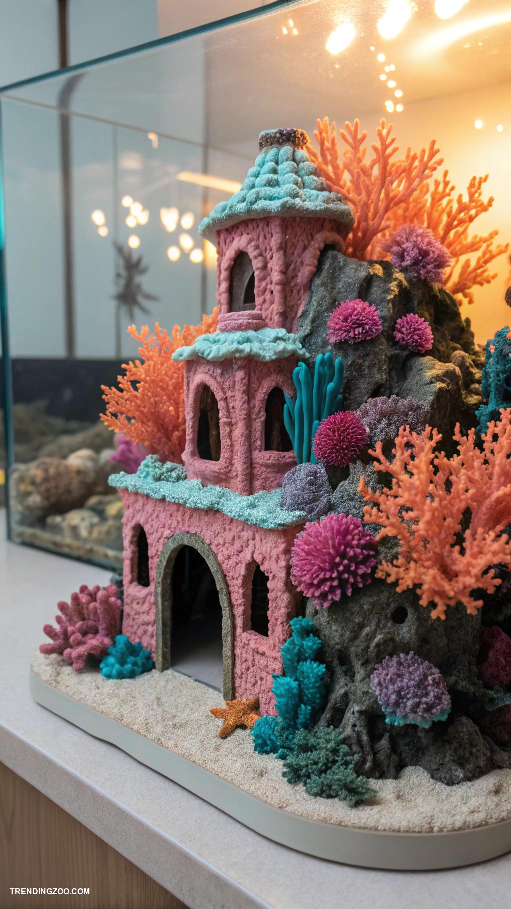 betta fish tank ideas Creative 3D reef structure aquarium
