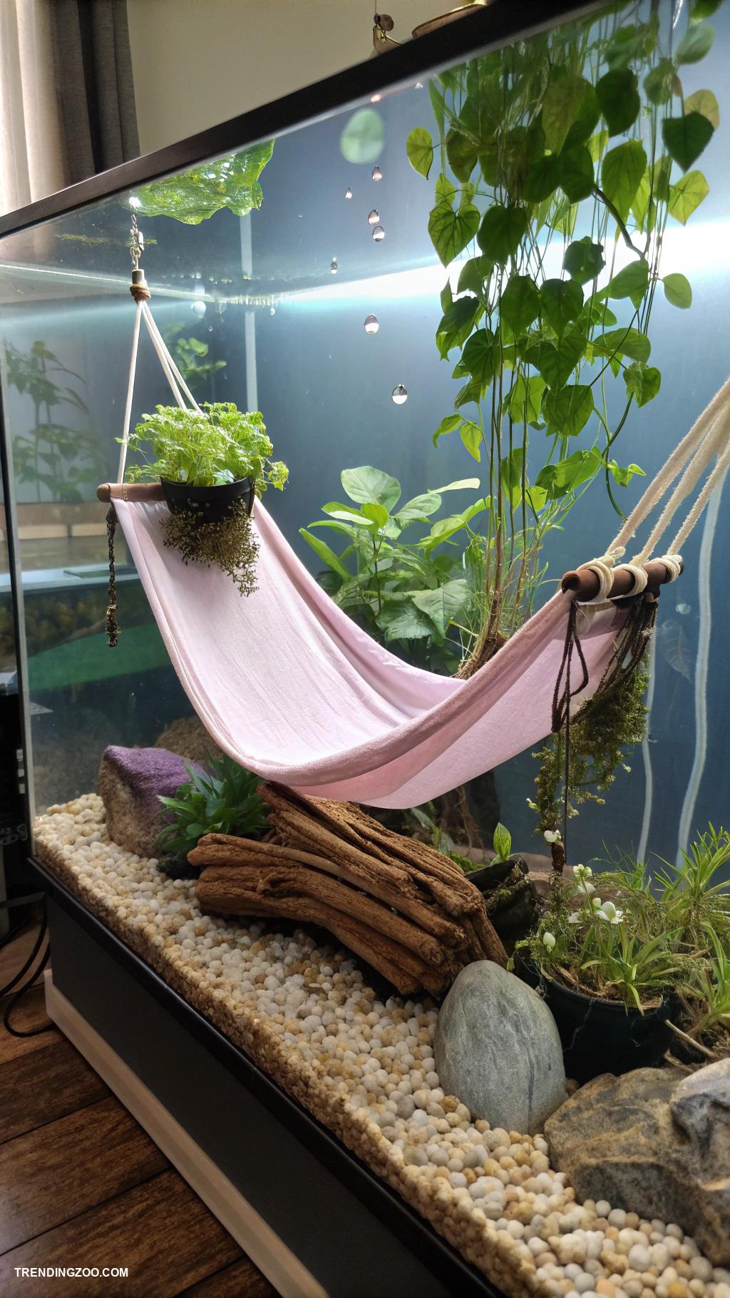 betta fish tank ideas Floating betta hammock with silk plants