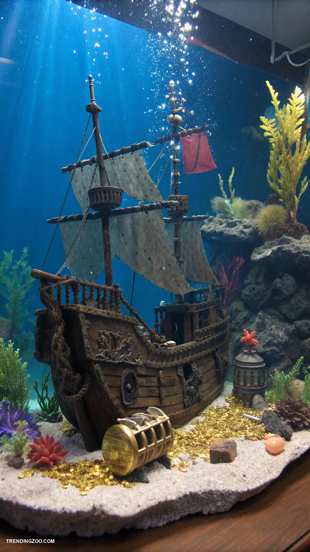 betta fish tank ideas Themed pirate shipwreck tank
