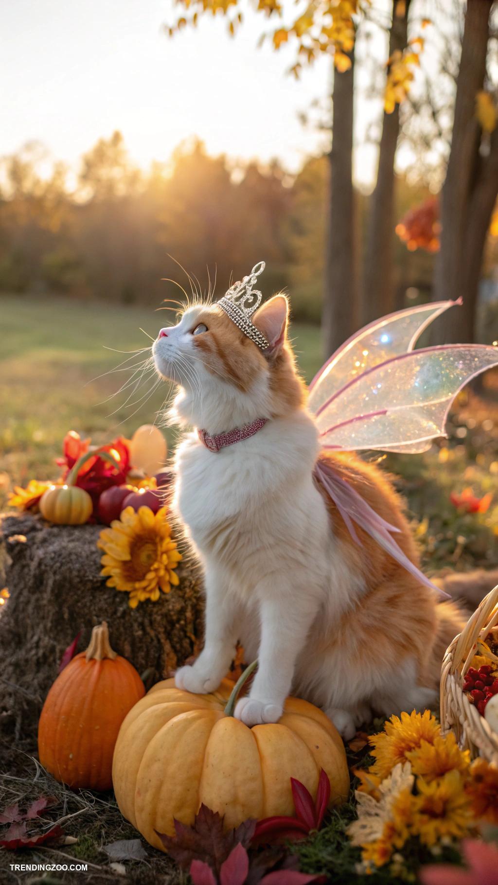 cat halloween costumes Fairy cat with wings and sparkly tiara