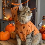 cat halloween costumes Pumpkin spice with orange fabric and details