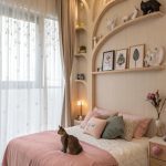 cat themed bedroom ideas Built in cat shelves for climbing adventures