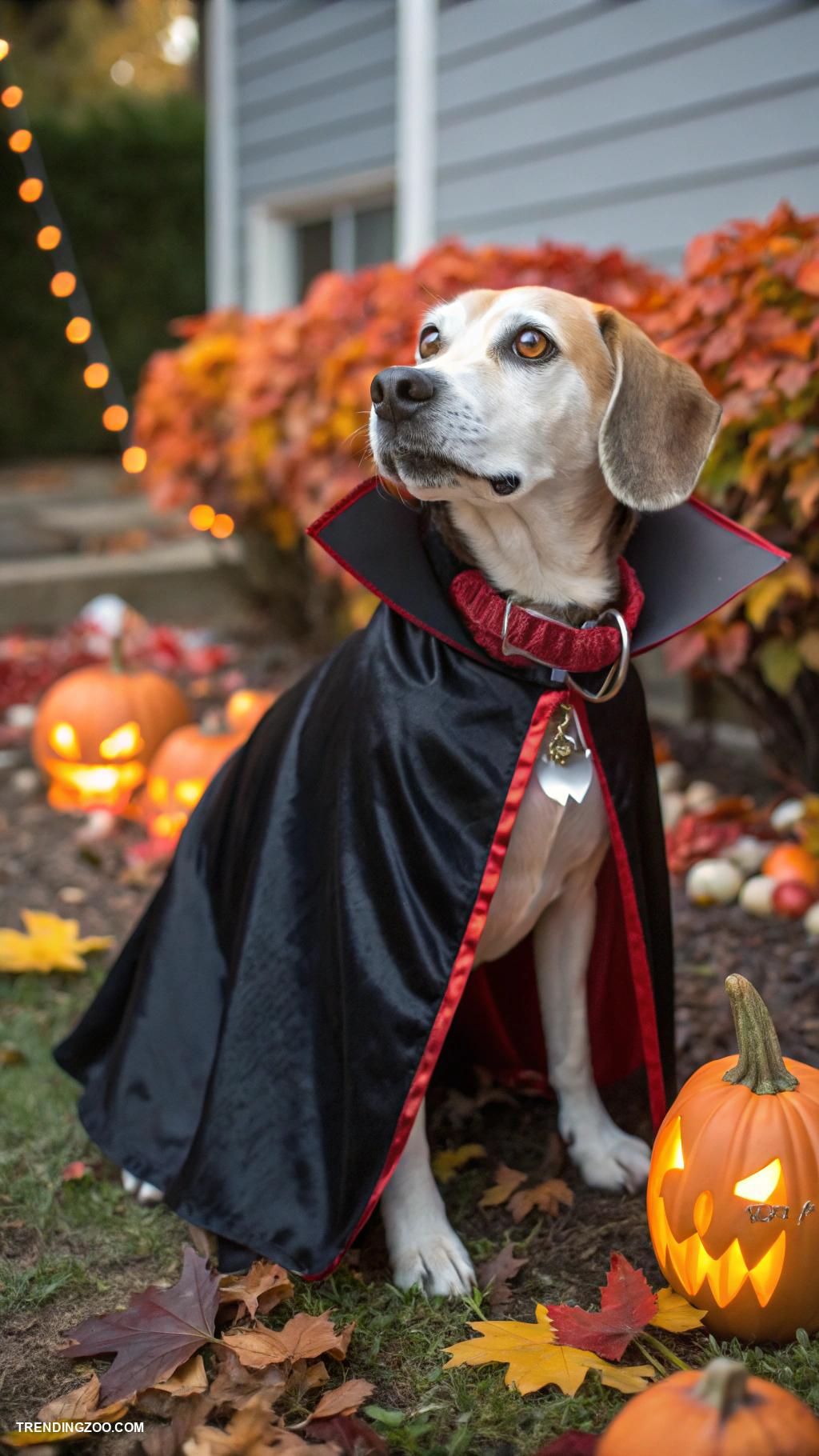 dog halloween costumes Vampire hound with fang collar