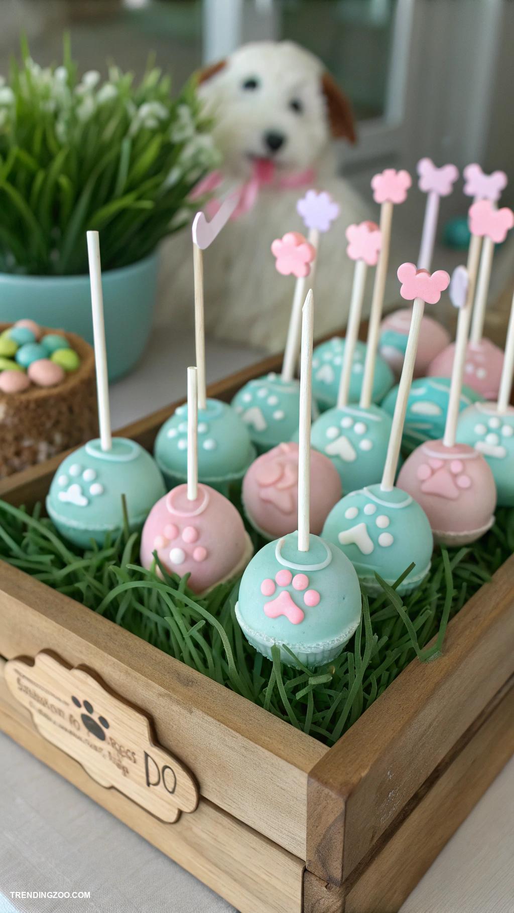 dog themed baby shower ideas Cake pops shaped like dog bones