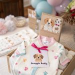 dog themed baby shower ideas Customized dog themed onesies as party favors