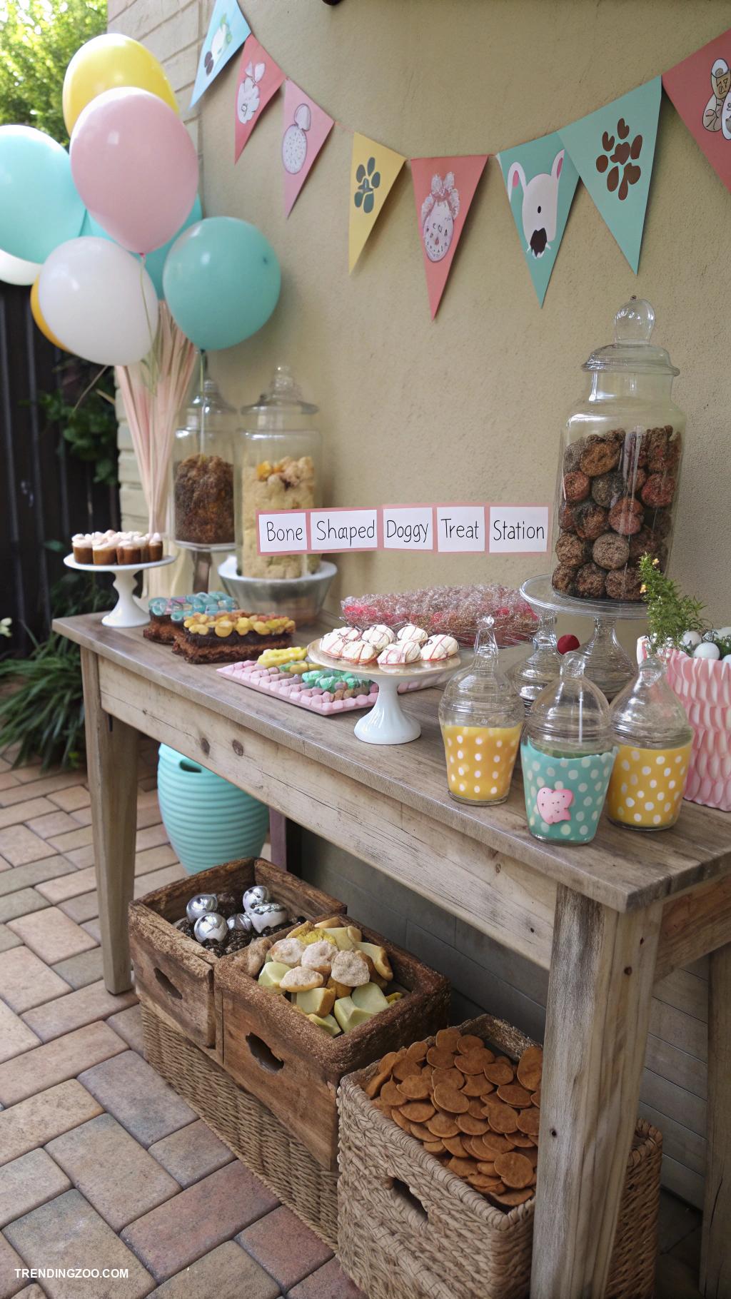 dog themed baby shower ideas Doggy treat station for guests to enjoy
