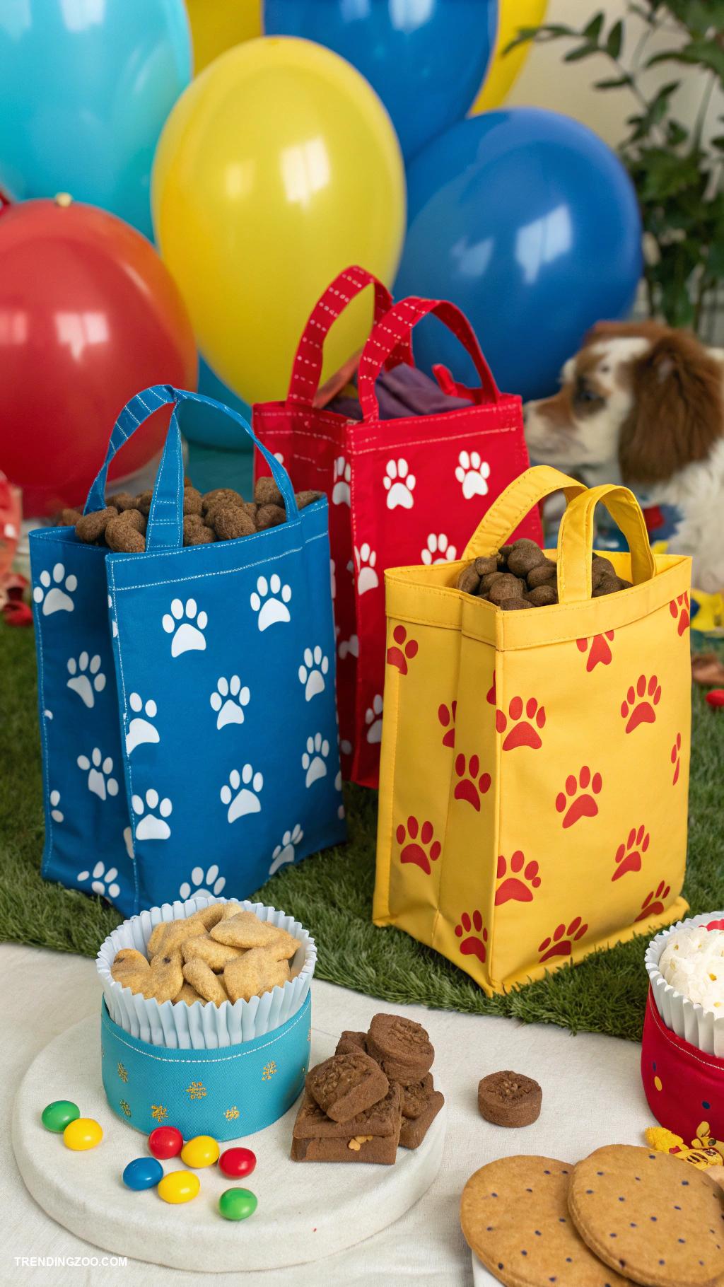 dog themed birthday party Themed goodie bags for pets