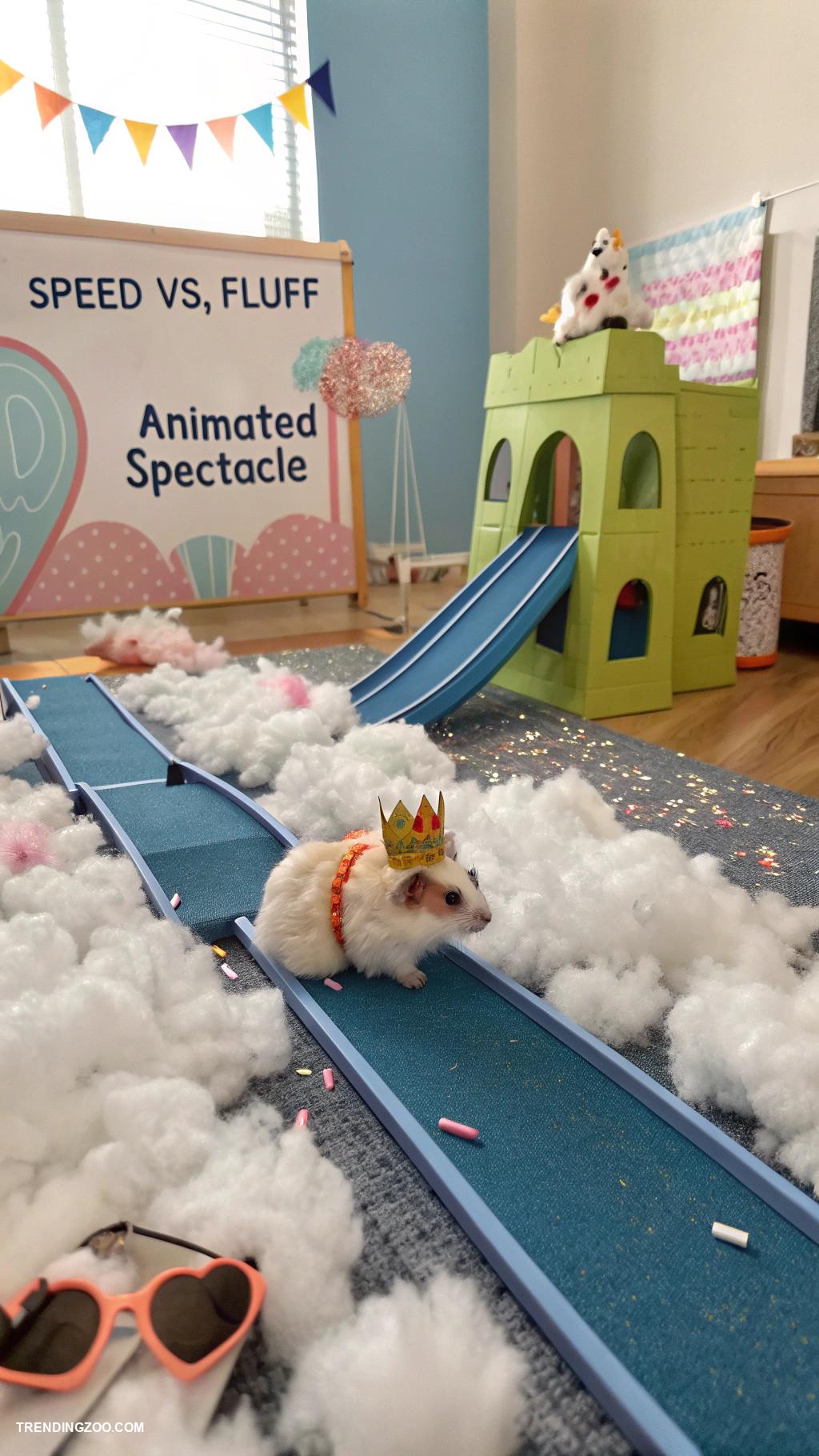 funny hamsters Hamster obstacle course speed vs. fluff