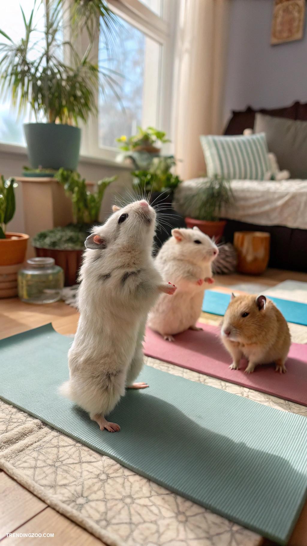funny hamsters Hamster yoga zen fluffballs in action
