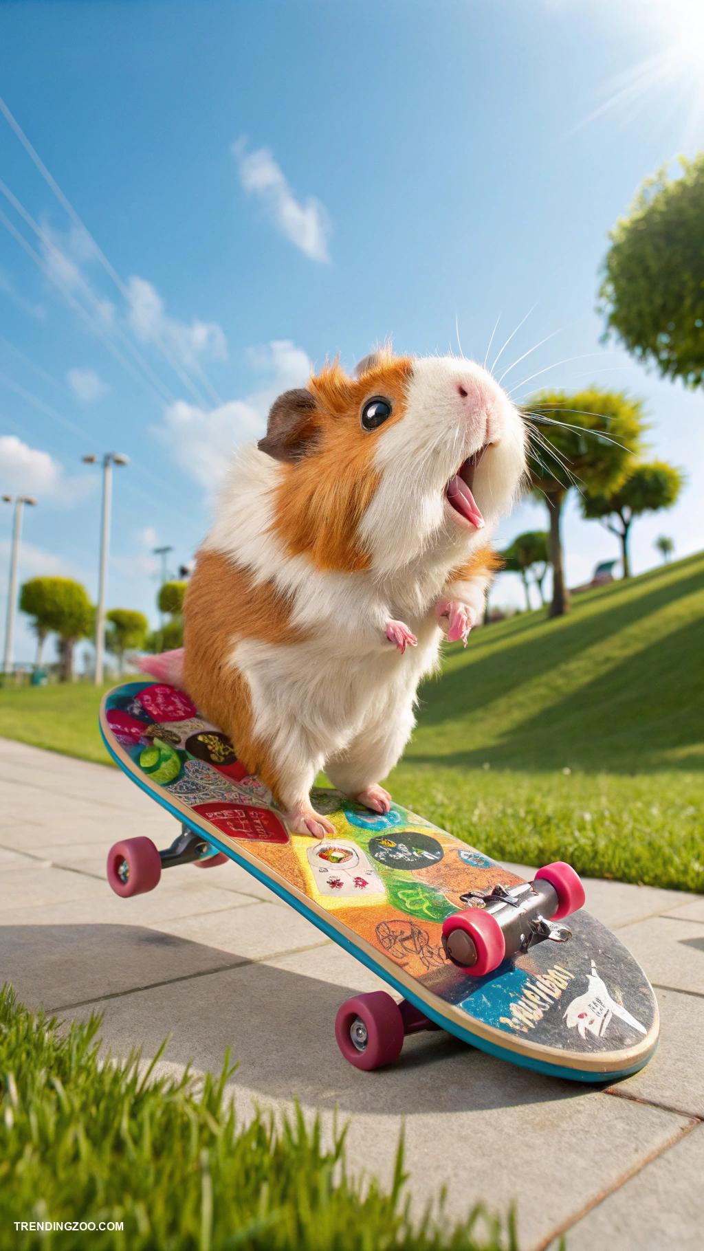 guinea pig tattoo ideas Animated guinea pig riding a skateboard