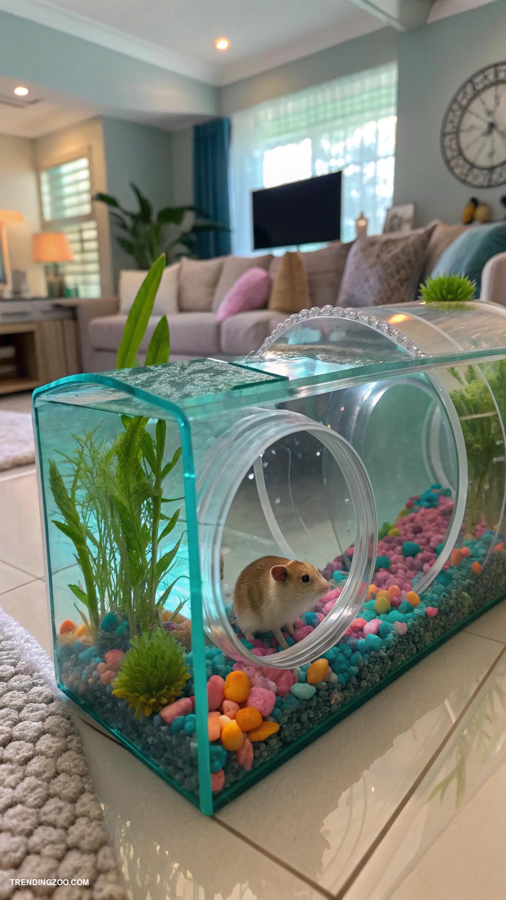 hamster cage ideas Aquarium style enclosure with underwater tunnels