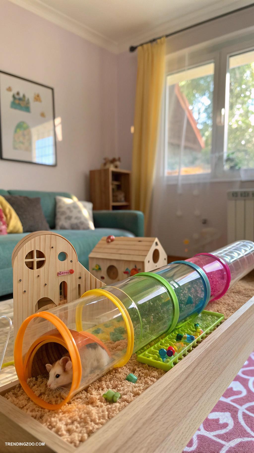 hamster cage ideas Clear plastic tubes connecting multiple habitats