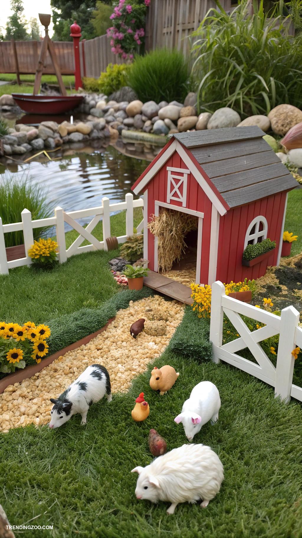 hamster cage ideas Miniature farmyard with realistic animal replicas