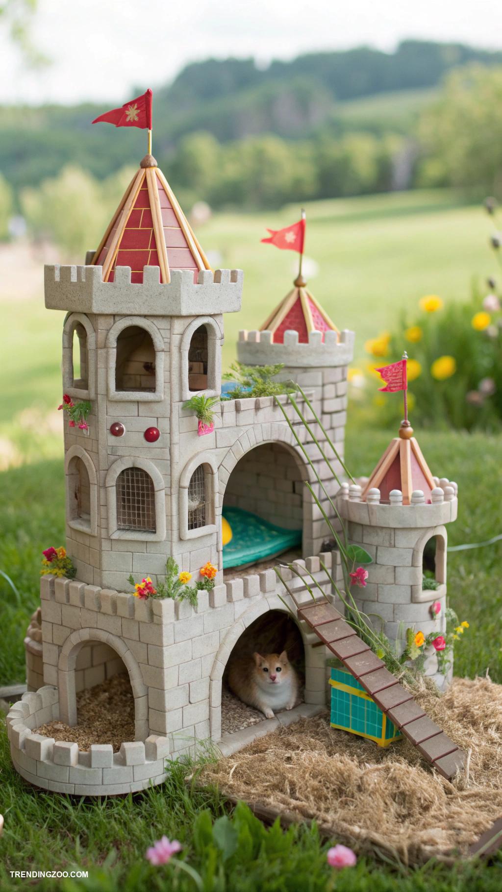 hamster cage ideas Themed castle fortress with multi room setup