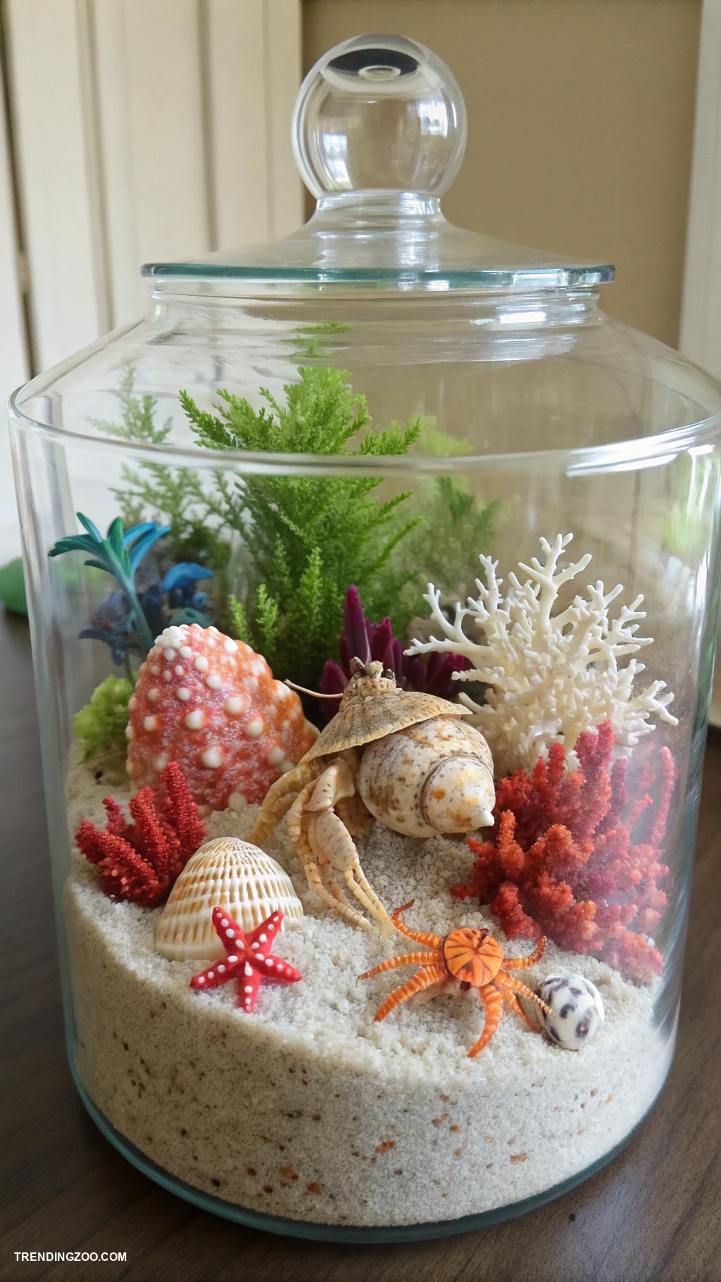 hermit crab habitat ideas Miniature coral reef terrarium design