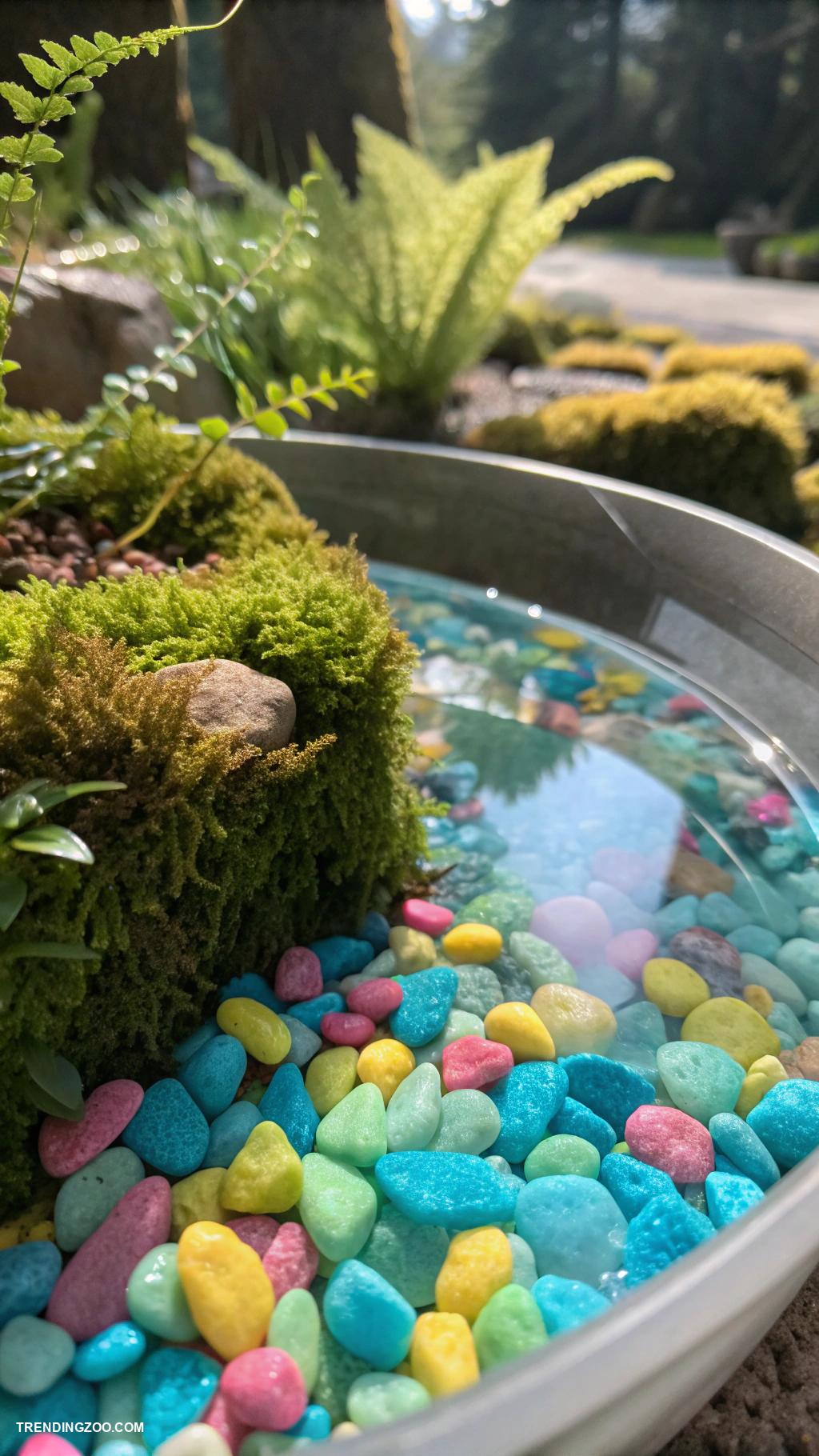 leopard gecko terrarium ideas Colorful pebbles with shallow water area